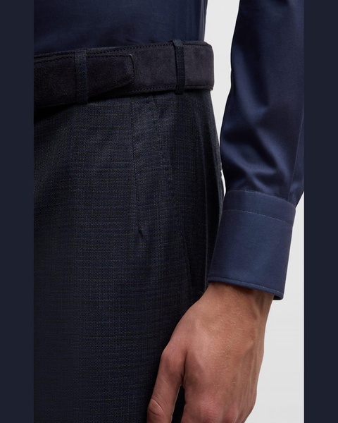 Men's Textured Wool Dress Pants