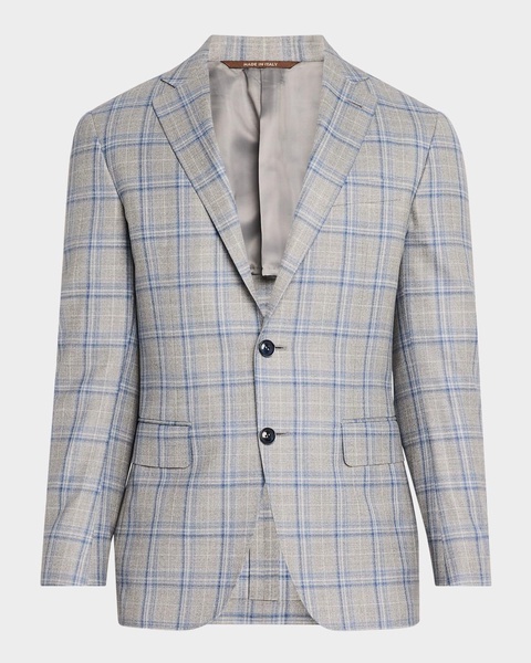 Men's Wool Plaid Sport Coat