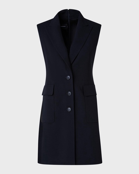 Single-Breasted Sleeveless Mini Tuxedo Dress