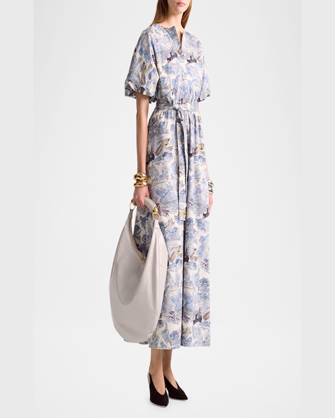 Paulina Printed Poplin Self-Tie Dress