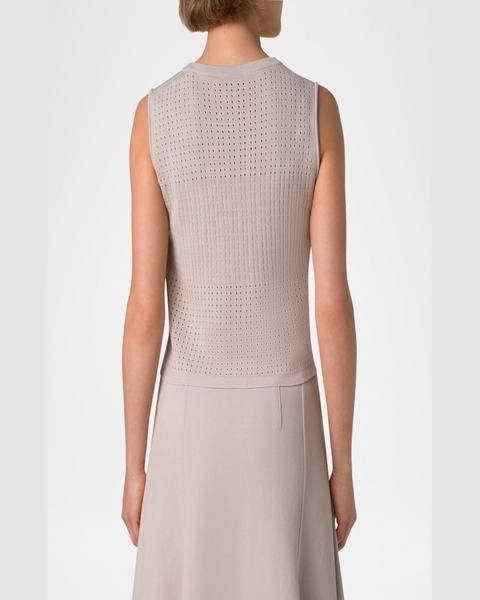 Sleeveless Ajoure Knit Top