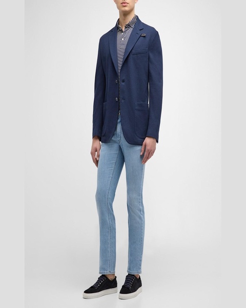 Men's Pique Knit Two-Button Blazer