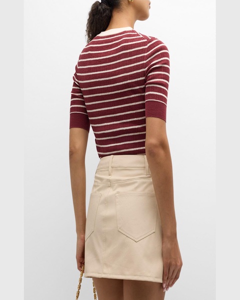 Fisher Pleated Button-Front Top