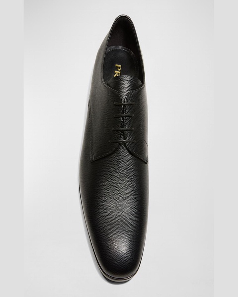 Men's Saffiano Leather Lace-Ups