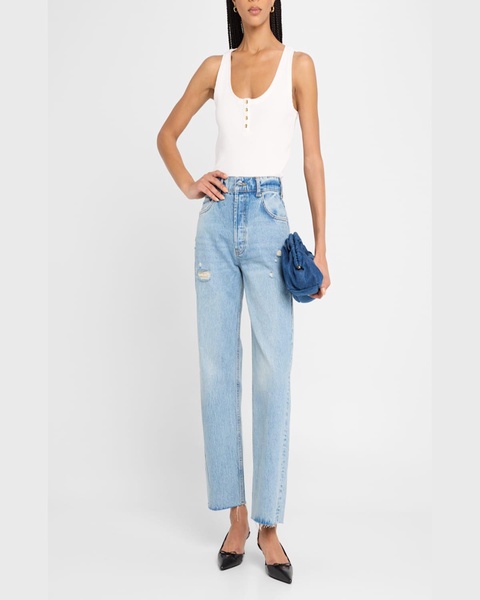 Alessia Ribbed Button Tank Top 