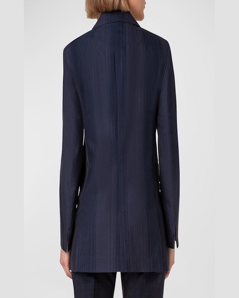 Alvina Blackwatch Seersucker Blazer Jacket