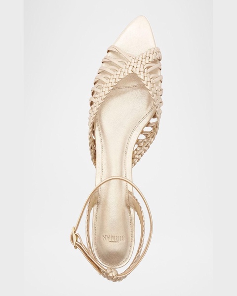 Agatha Braided Metallic Leather Flat Sandals