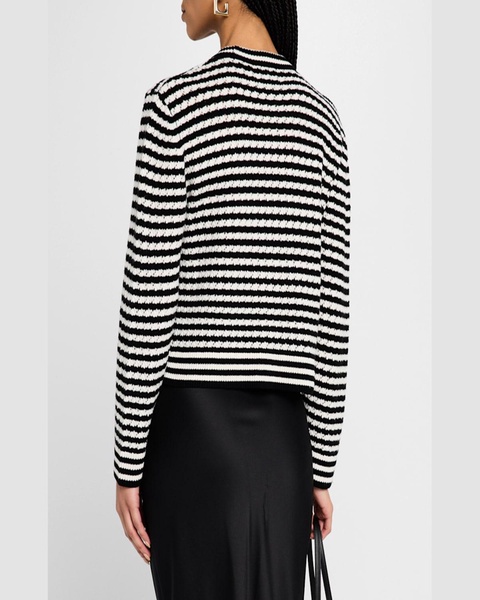 Gwen Striped Wool-Cashmere Cardigan