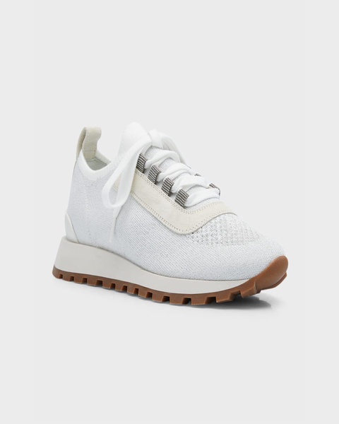 Knit Suede Trainer Sneakers