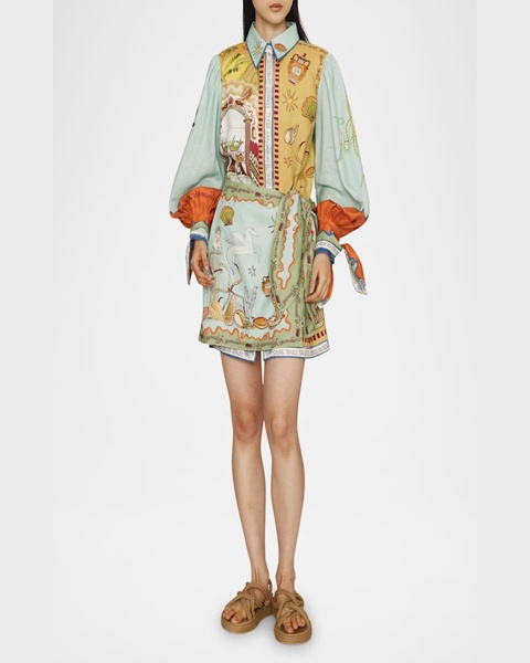 Surrealist Summer Mini Shirtdress