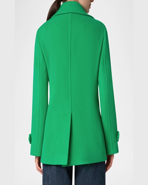 Short Double-Breasted Wool Coat