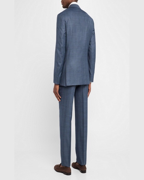 Men's Wool-Silk Plaid Suit