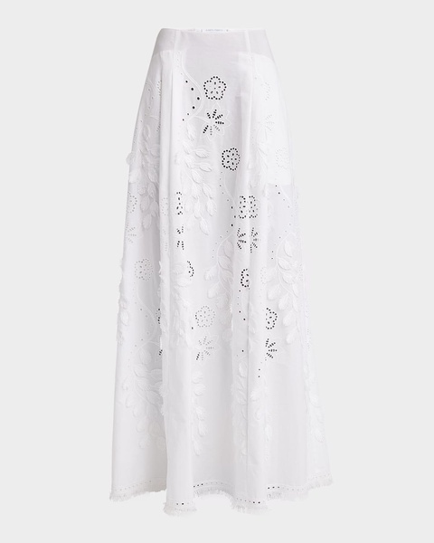 Eyelet Embroidered Maxi Skirt