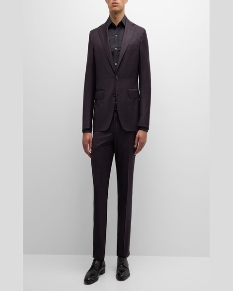 Men's Tonal Check 130s Wool Suit