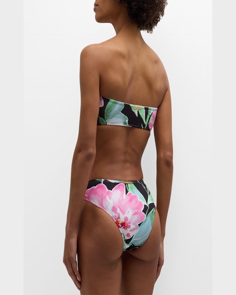 Winter Floral Tanga Ring Bikini Bottoms
