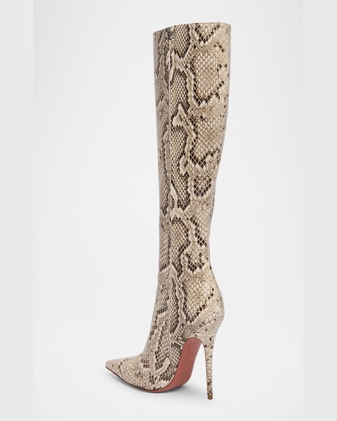 Barbara Snake-Embossed Stiletto Boots
