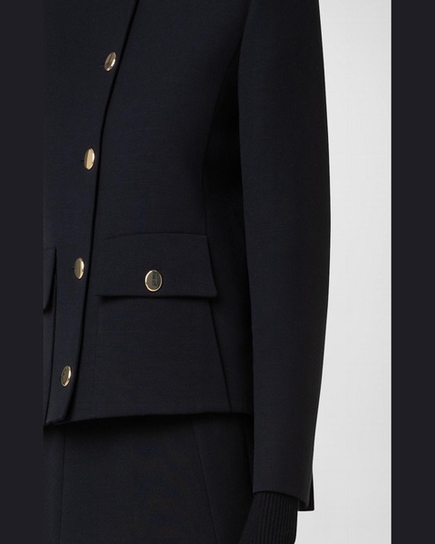 Double-Face Wool Winter Jacket with Gold-Tone Buttons