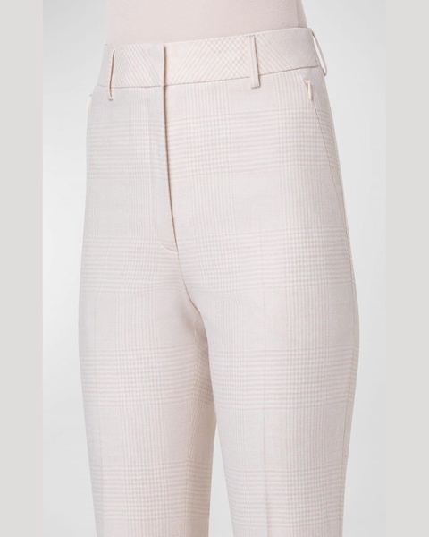 Marilyn High-Rise Check Bootcut-Leg Crepe Pants
