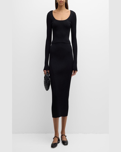 Hazel Ribbed Scoop-Neck Top