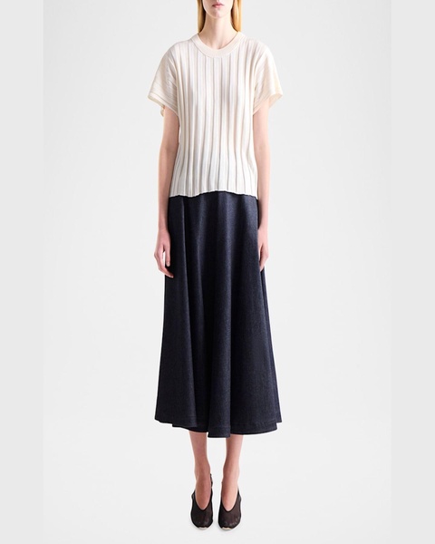 Zadie Silk Rib Short-Sleeve Top
