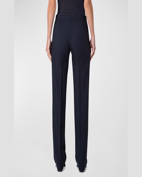 Carl Pinstripe Straight-Leg Crepe Pants
