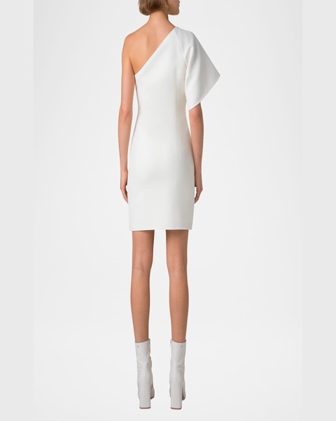 One-Shoulder Structured-Sleeve Mini Dress