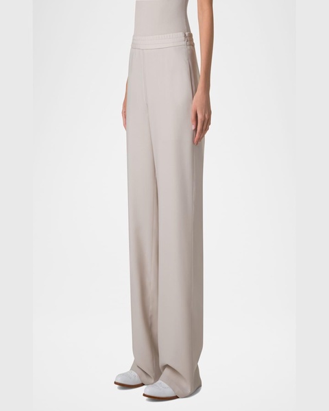 Filibert Cupro Gabardine Straight-Leg Elastic-Waist Pants
