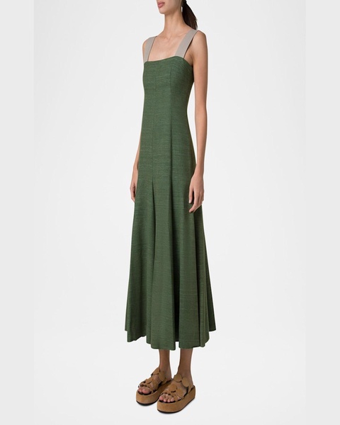 Fit-Flare Indian Silk Midi Dress