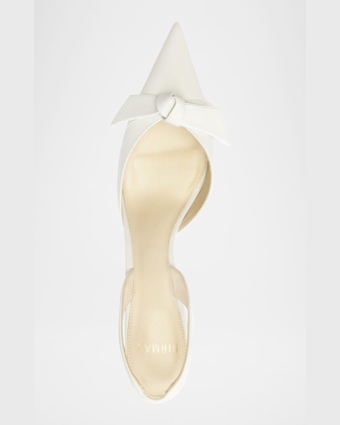 Clarita Bell Leather Bow Slingback Pumps