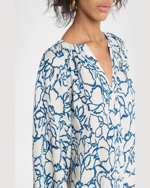 Mitte Floral-Print Linen Top