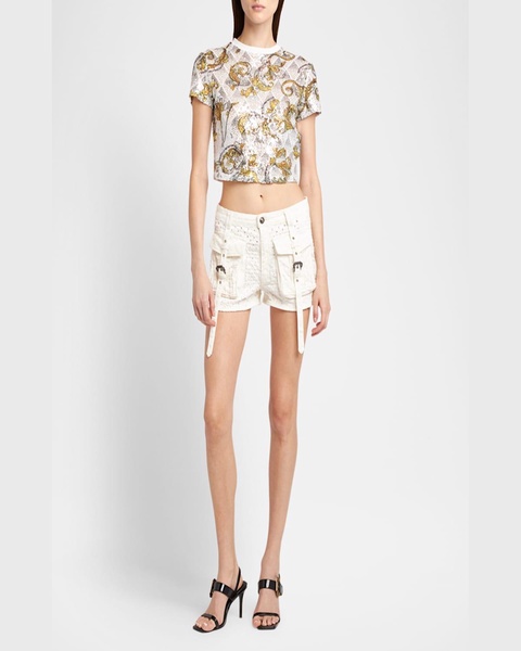 Sequined Crop T-Shirt