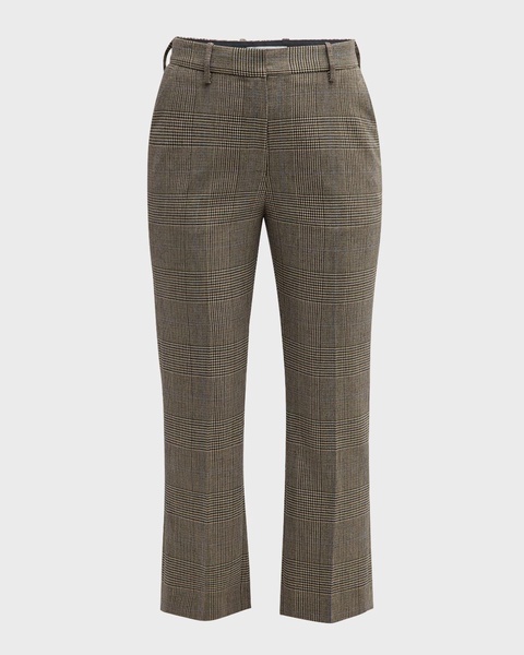 Cropped Plaid Houndstooth Trousers