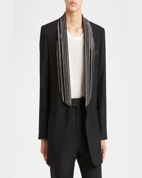 Men's Embellished Shawl Collar Blazer