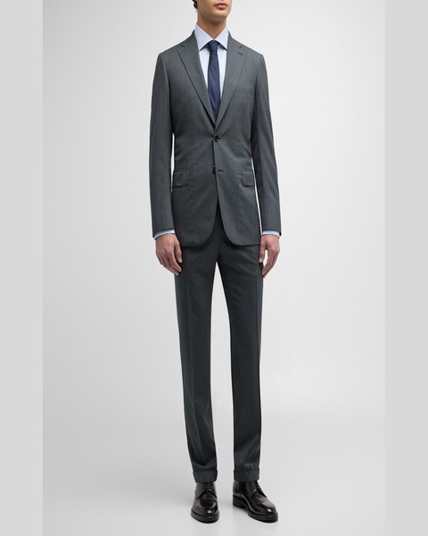 Men's Tonal Striped Wool Suit