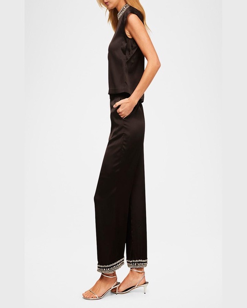 Leia Cropped Satin Pants