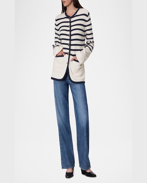 Nancy Stripe Wool Cardigan 