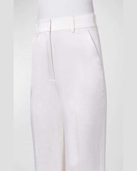 Florine Wool Satin Wide-Leg Pants