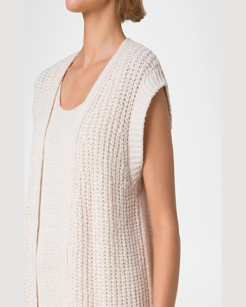 Summer Tweed Knit Open Long Vest