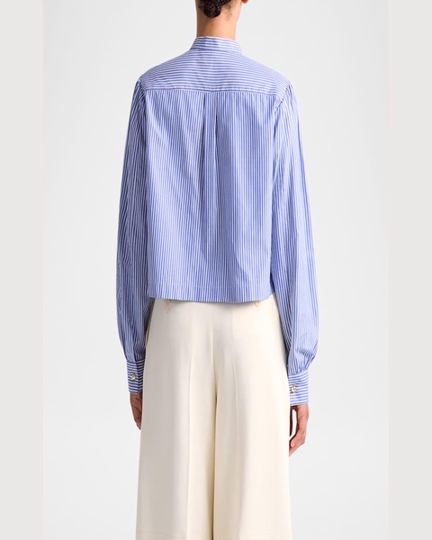 Margot Striped Crop Collared Top