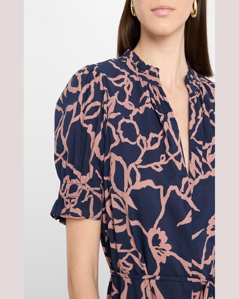 Las Almas Tiered Floral-Print Mini Dress