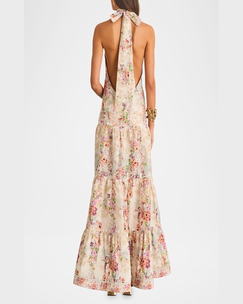 Evelyn Backless Halter Maxi Dress