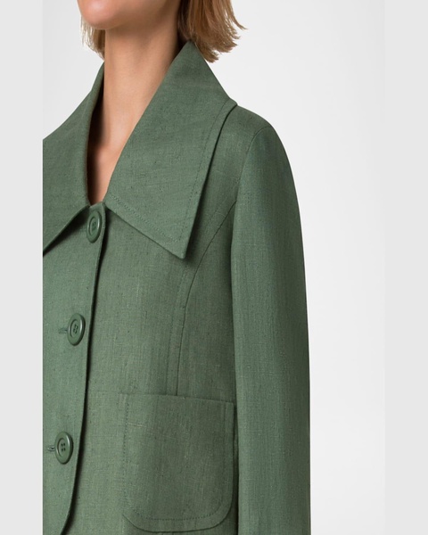  Fitted Washed Raw Linen Jacket