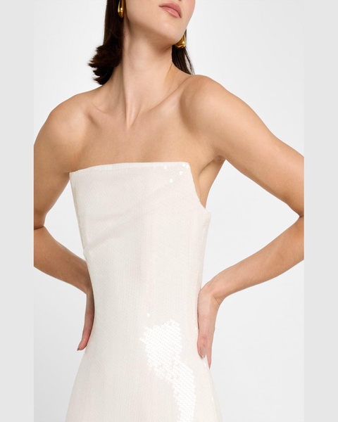 Strapless Longline Corset Sequin Gown