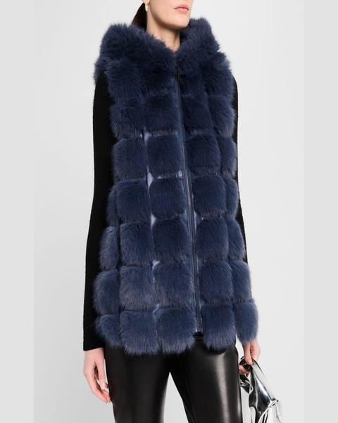 The Adrienne Faux Fur Hooded Vest