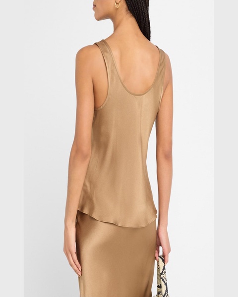 Lea Silk Scoop-Neck Tank Top 