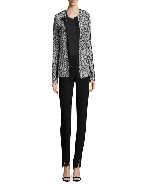 Crepe Marocain Ankle Pants, Caviar