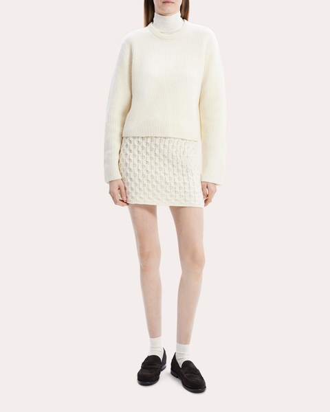 Boxy Felted Wool-Cashmere Pullover Sweater