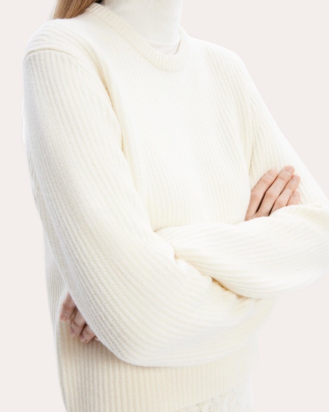 Boxy Felted Wool-Cashmere Pullover Sweater