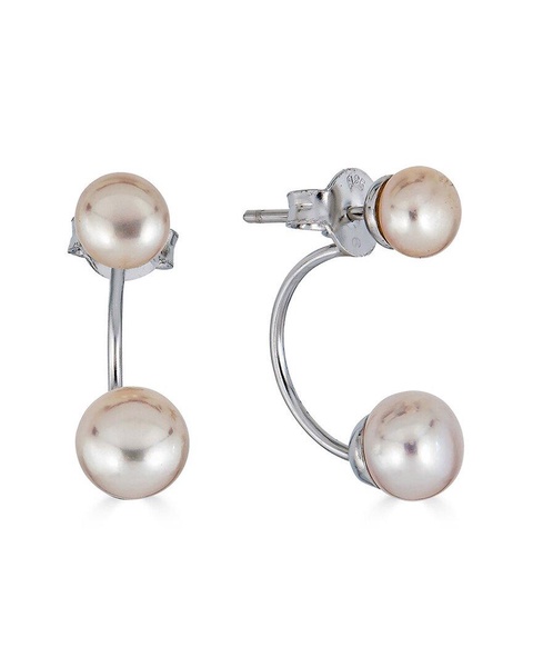 BELPEARL Silver 8-6mm Freshwater Pearl Earrings