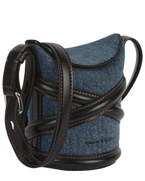 Alexander McQueen The Curve Mini Canvas & Leather Bucket Bag
